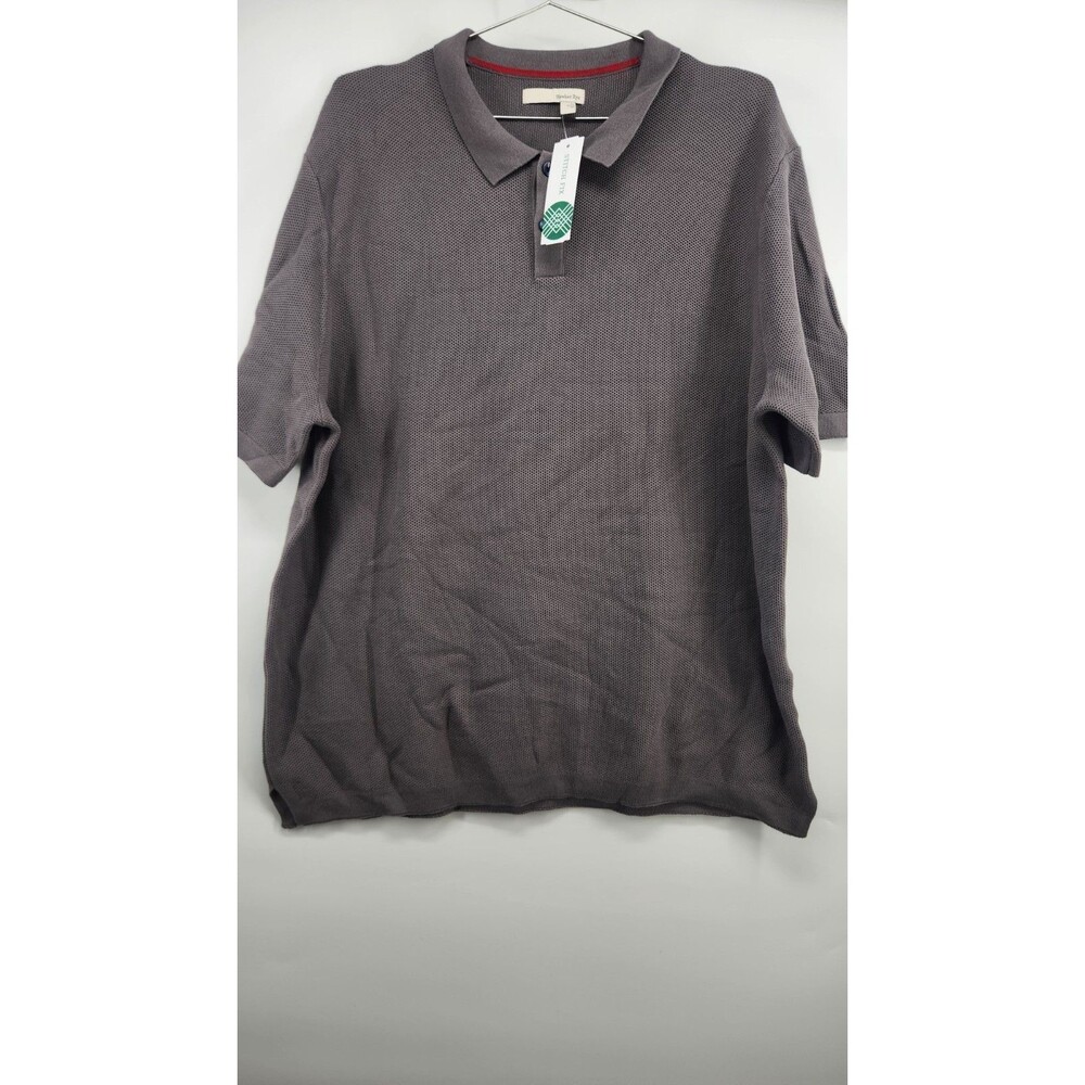 Hawker Rye Men's Gray XL Pique Sweater Polo Shirt‎ NWT 100% Cotton